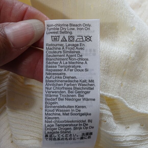 Madewell Pointelle Ivory Button Up Short Sleeve Knit Cardigan Women Sz XS NX774 - Picture 7 of 12